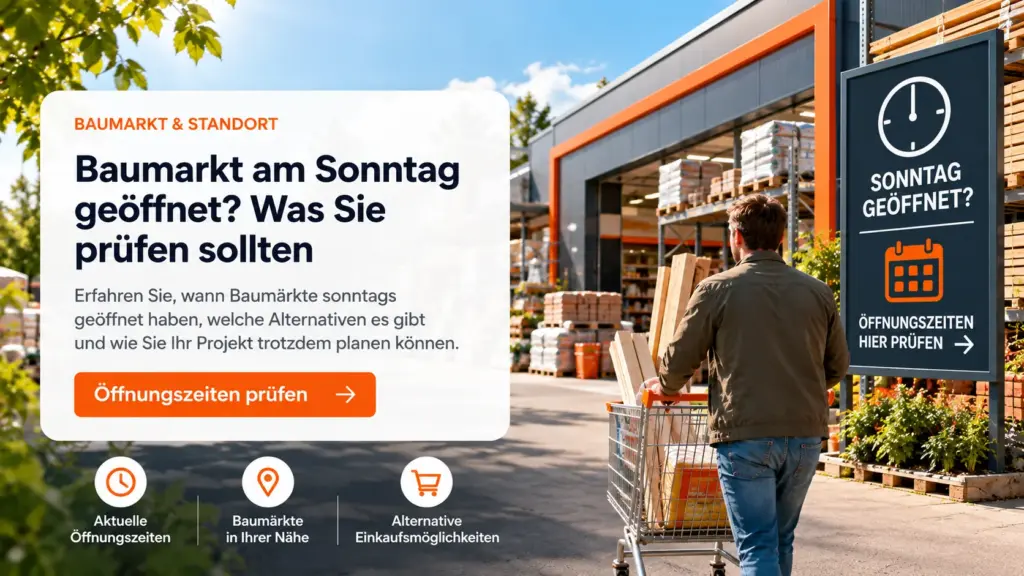 Baumarkt am Sonntag geöffnet
